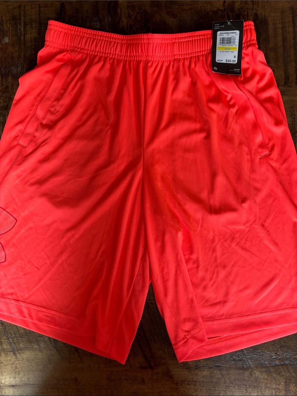 NWT Under Armour Men's Athletic Shorts - Bright Neon Orange/Red